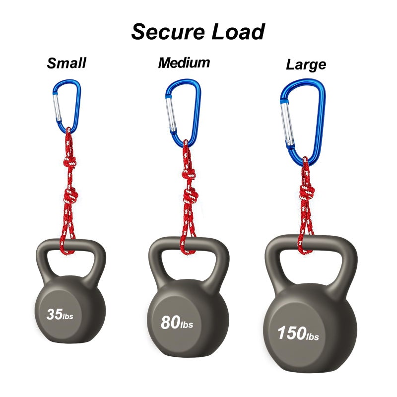 Cracrab Carabiner Clip Multi Size Pack, Aluminum Carabiner Includes Small 2 Inch Carbineers, Medium 2.3" D Ring Clip, Large 3 Inch Caribiner Heavy Duty for Backpack (Assorted Sizes-Assorted Colors 12pcs) - Image 3