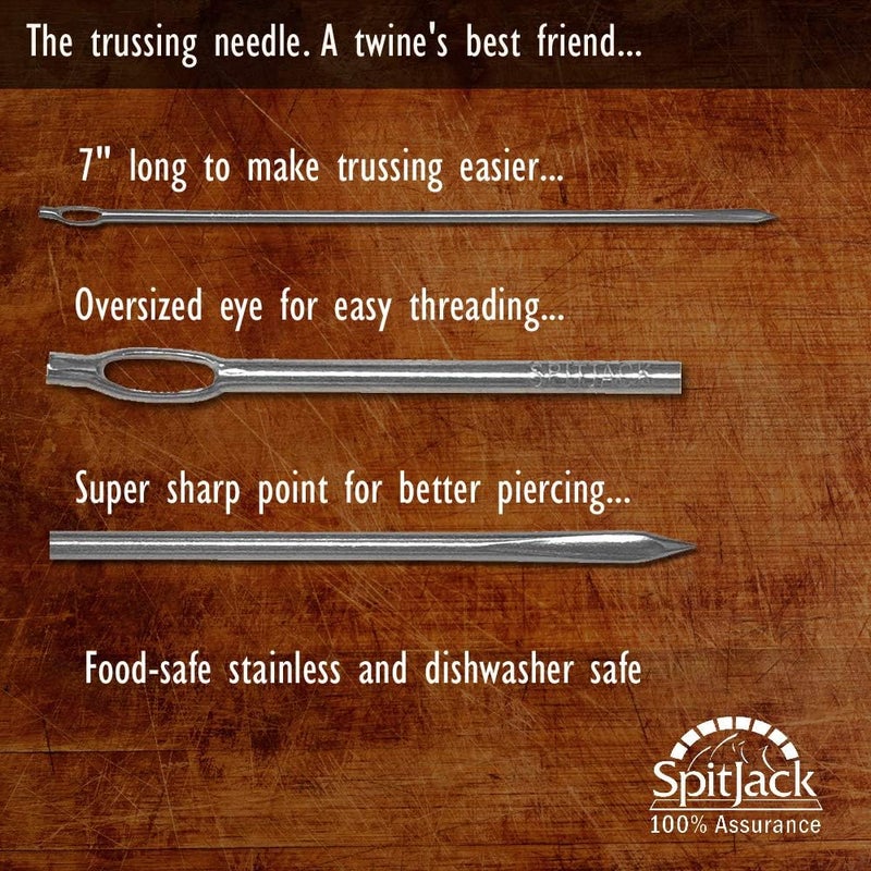 SPITJACK Butchers Meat Trussing Needle. Cooking Needles for Lacing Roast Turkey, Chicken, Rotisserie Pig, Whole Hog, Lamb, and Pork Skin. SS, 7 inch. 2 Pack - Image 5