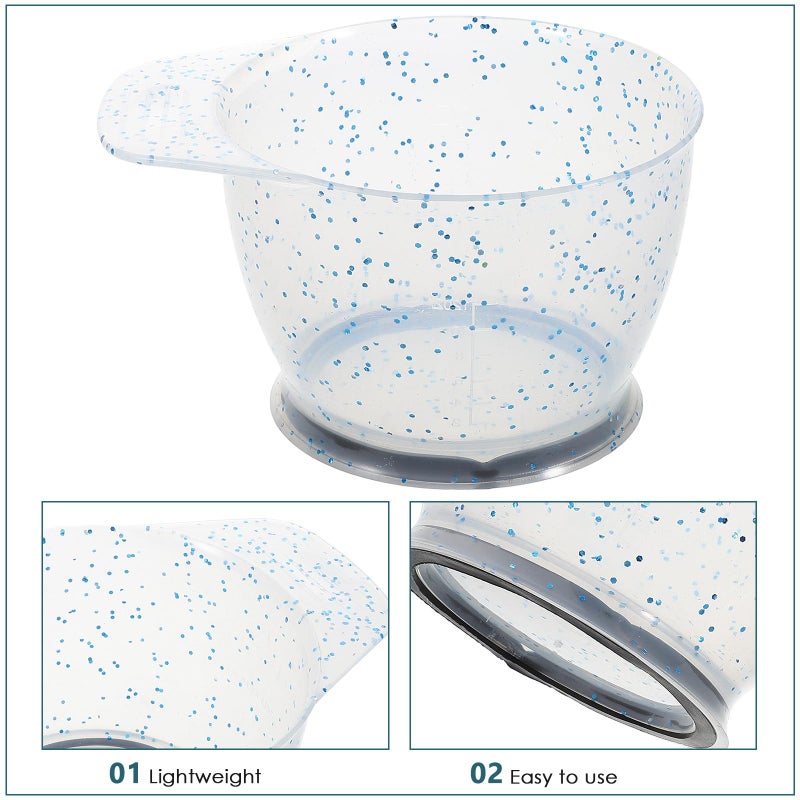 Crystal Blue Hair Dye Mixing Bowl With Handle Professional Salon Coloring Tool - Image 4