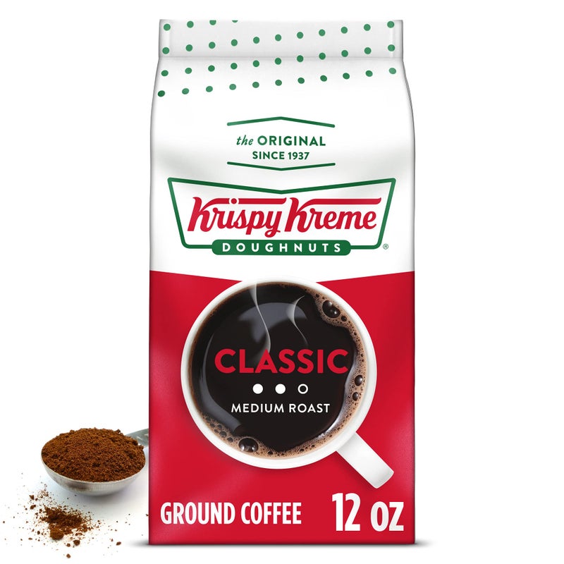 Krispy Kreme Doughnuts, Classic, Ground Coffee, Medium Roast, Bagged 12oz - Image 1