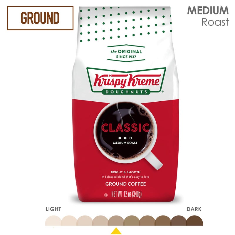 Krispy Kreme Doughnuts, Classic, Ground Coffee, Medium Roast, Bagged 12oz - Image 4