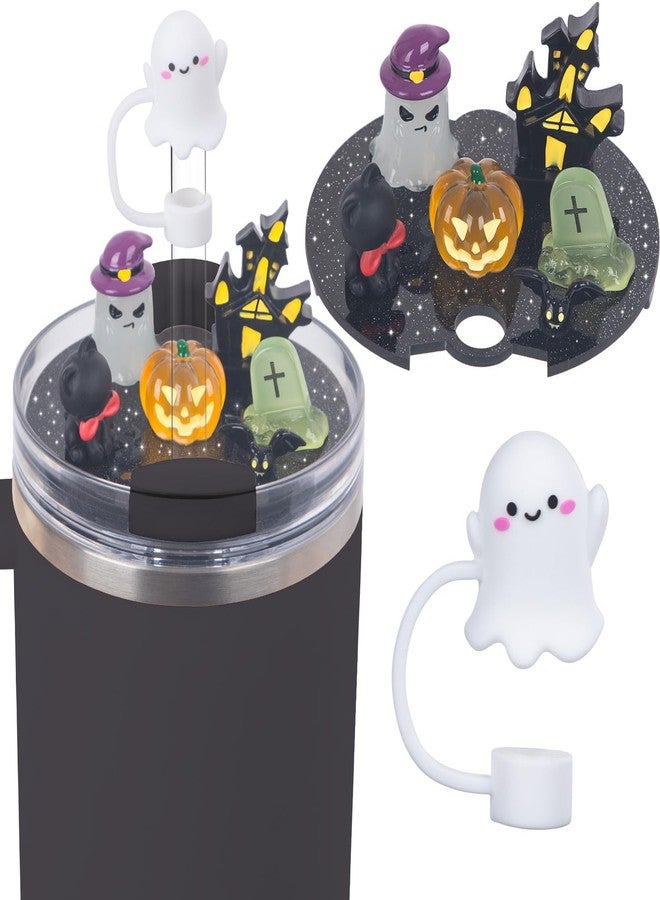 LA KEN DU Compatible with Stanley Cup Lid Accessories Charms, Charms for Stanley Cups H2.0 Accessories 30oz 40oz with Silicone Straw Cover Cap for Tumblers (Halloween, 40oz) - Image 1