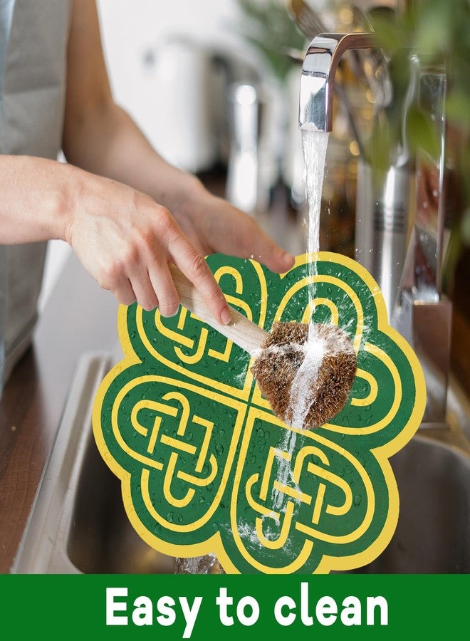 OBUSATT 6 Pcs St. Patrick's Day Placemats St. Patricks Table Mat Decoration Green Stripes Shamrocks Placemats Reusable Lucky Clover Plastic Placemat for Irish Spring Party Table Decor Home Supplies - Image 4