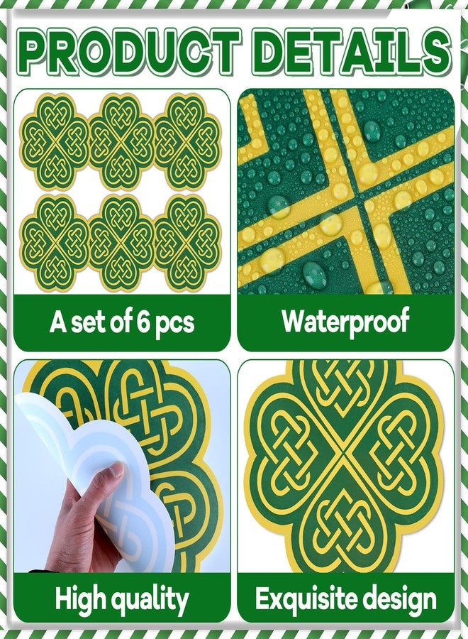 OBUSATT 6 Pcs St. Patrick's Day Placemats St. Patricks Table Mat Decoration Green Stripes Shamrocks Placemats Reusable Lucky Clover Plastic Placemat for Irish Spring Party Table Decor Home Supplies - Image 3