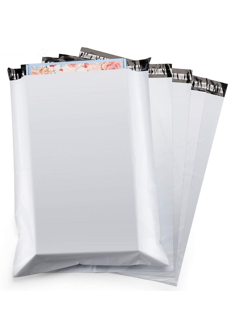 Plastic Envelope Bag, 100pcs White Self-Seal Adhesive Courier Storage Bags, Plastic Poly Envelope Mailer Postal, Strong Thick Shipping Mailing Bags (White) (28 * 42cm) - Image 1