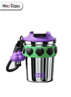 MissTiara 316 Stainless Steel Ceramic Liner Internet Celebrity Super Popular Convenient Thermal Insulation American Sweetheart Coffee Cup 380ml Suitable for Easy Travel Outdoor Sports Office Beach School Picnic  - Image 1