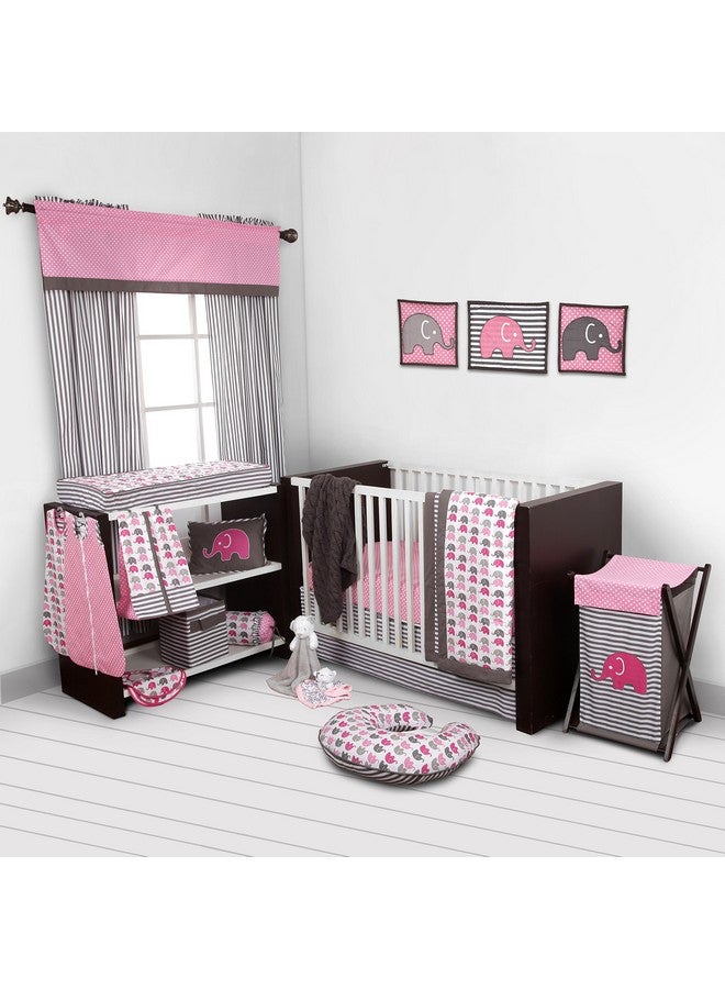 Bacati غطاء وسادة تغيير مصغر للفيلة باللونين الوردي والرمادي - Image 4