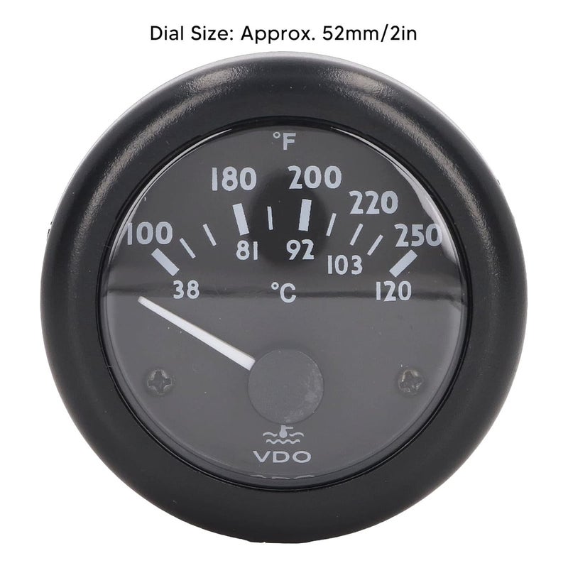 Fdit 12V Engine Water Temperature Meter With Watertight Face Easy Installation Kit - Image 3