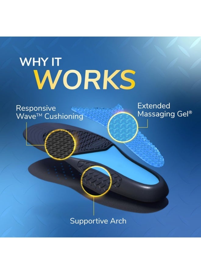 Dr. Scholl's جوارب د. شول للعمل مع جل تدليك، نعل متقدم لإدخالات الأحذية، قياسي، للرجال، 1 زوج - Image 4