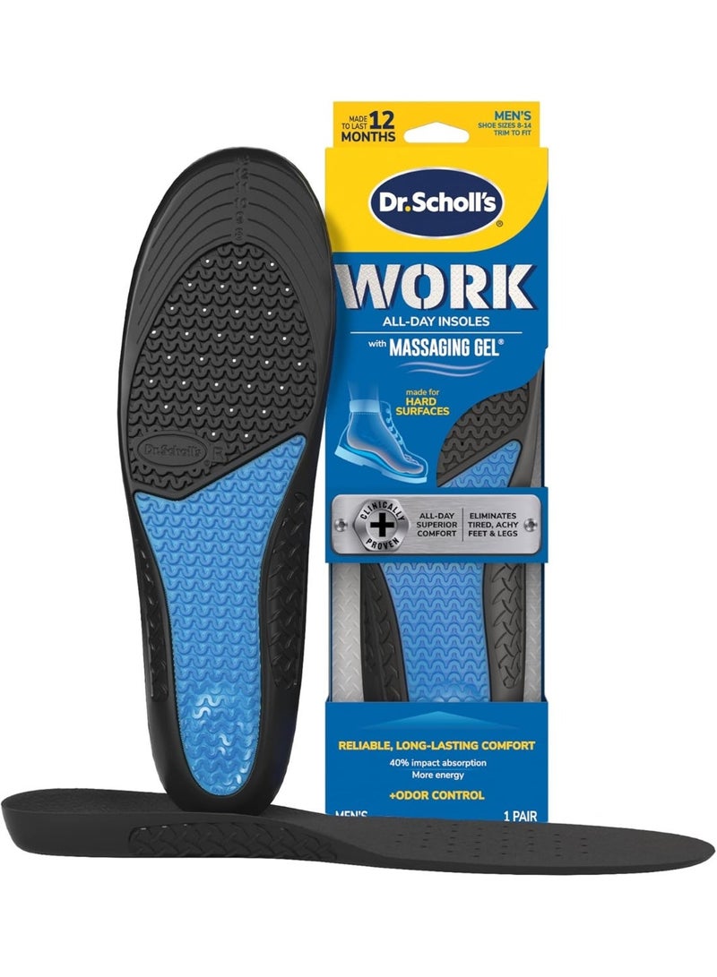 Dr. Scholl's جوارب د. شول للعمل مع جل تدليك، نعل متقدم لإدخالات الأحذية، قياسي، للرجال، 1 زوج - Image 1