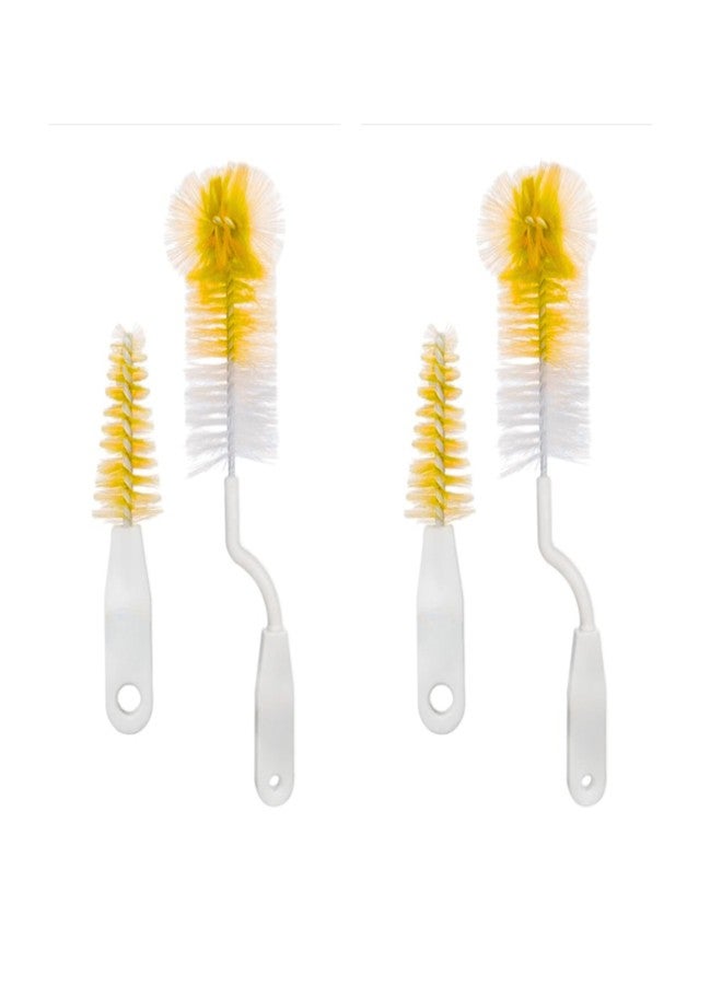 KALRA MAGIC® Bottle Cleaning Brush Set Long Handle & Narrow Neck Baby Bottle Brush with Soft Bristles Reusable Bottle Scrubber & Nipple Cleaner | Multi Purpose Cleaning Brush (Pack of 2 Yellow) - Image 1