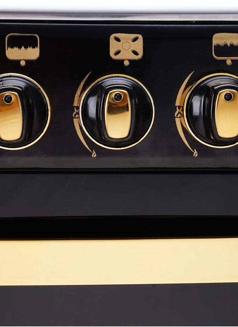 GLOBAL Freestanding Gas Cooker - 5 Burners - 60*80 Black Sides Stainless Steel Top GLO80-03  - Image 2