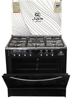 GLOBAL Freestanding Gas Cooker - 5 Burners - 60*80 Black Sides Stainless Steel Top GLO80-03  - Image 2