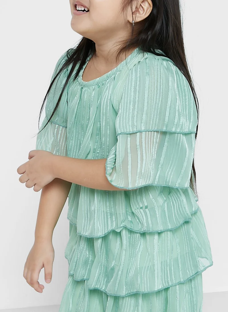 Pinata Girls Dress With Ruffles On Sleeves