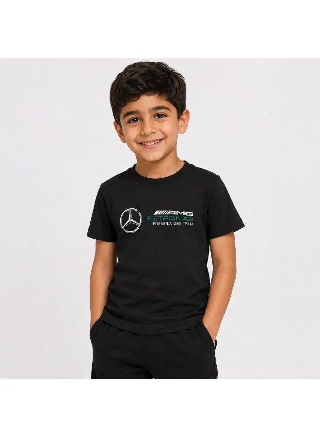 فريق AMG بتروناس للفورمولا 1 تيشيرت للأطفال بشعار مرسيدس-AMG F1 كبير