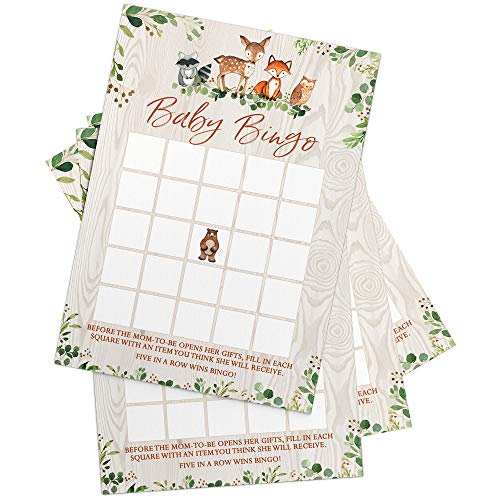 Printed Party Woodland Baby Shower Game - Baby Bingo, Set of 50 - Image 3