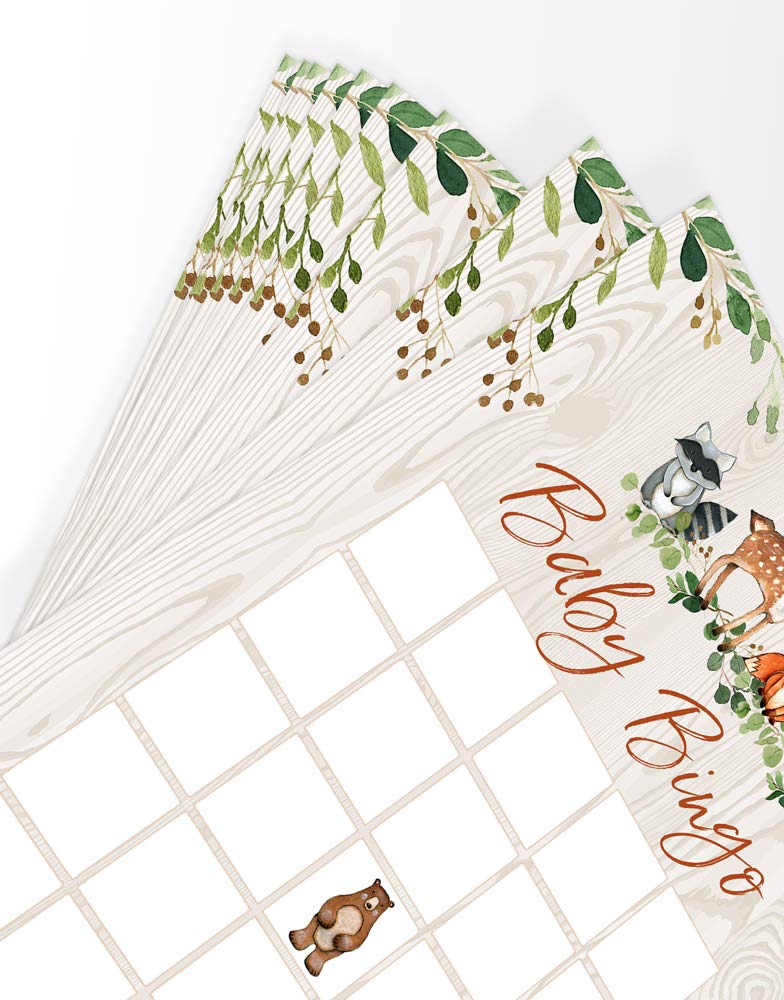 Printed Party Woodland Baby Shower Game - Baby Bingo, Set of 50 - Image 5