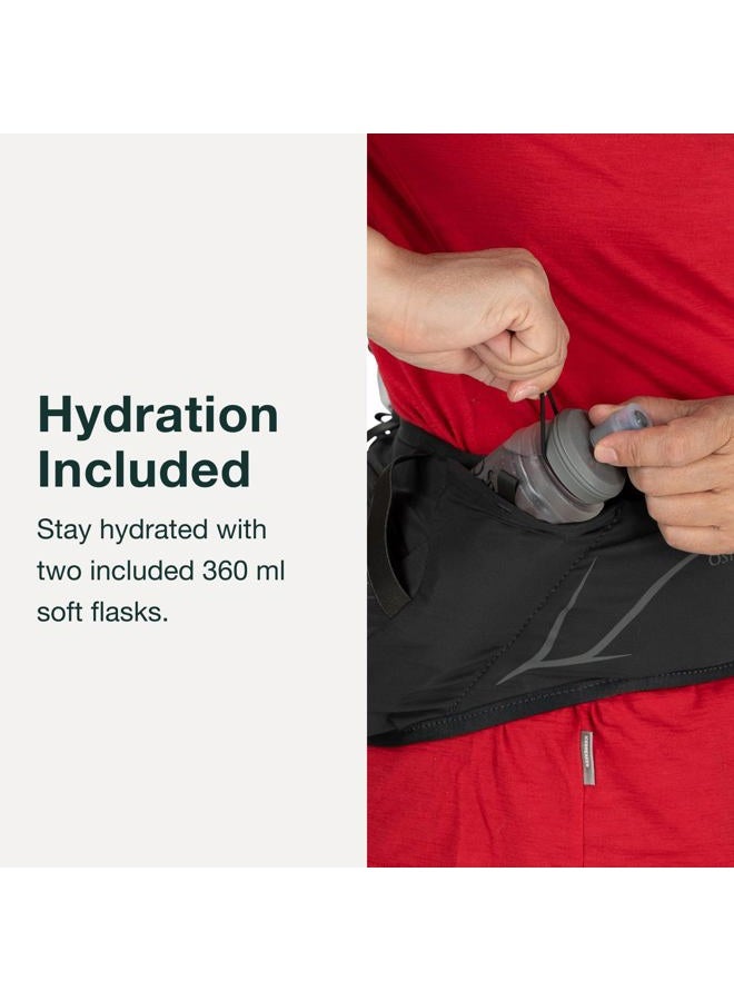 OSPREY حقيبة خصر دورو داينا للترطيب مع زجاجات هيدروليك الناعمة للجري، أخضر البحر/ليمون - Image 4