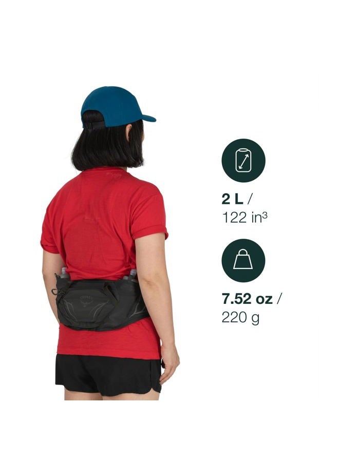 OSPREY حقيبة خصر دورو داينا للترطيب مع زجاجات هيدروليك الناعمة للجري، أخضر البحر/ليمون - Image 2