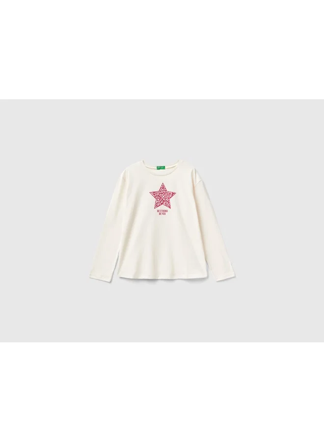 UNITED COLORS OF BENETTON T-Shirt In Warm Cotton With Print