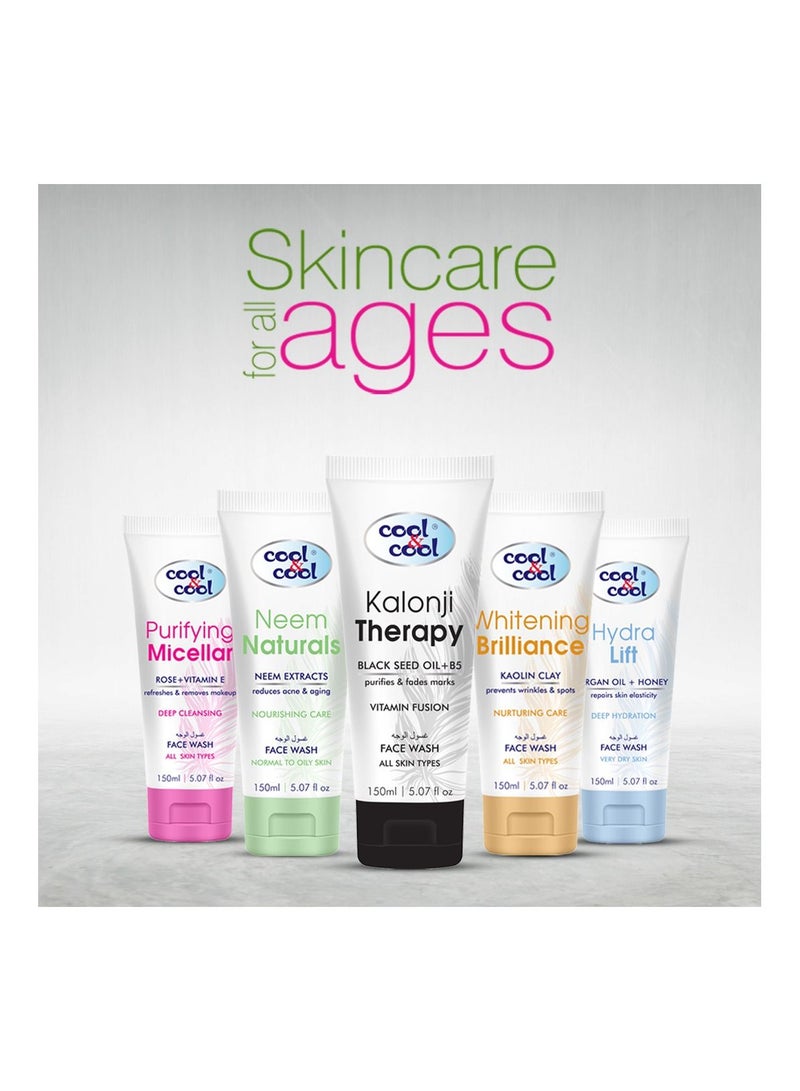 كول اند كول غسول الوجه العلاجي كالونجي من كول آند كول 150 مل - زيت الحبة السوداء + B5، خالي من البارابين، ينقي ويتلاشى العلامات، مزيج فيتامين لجميع أنواع البشرة - Image 5