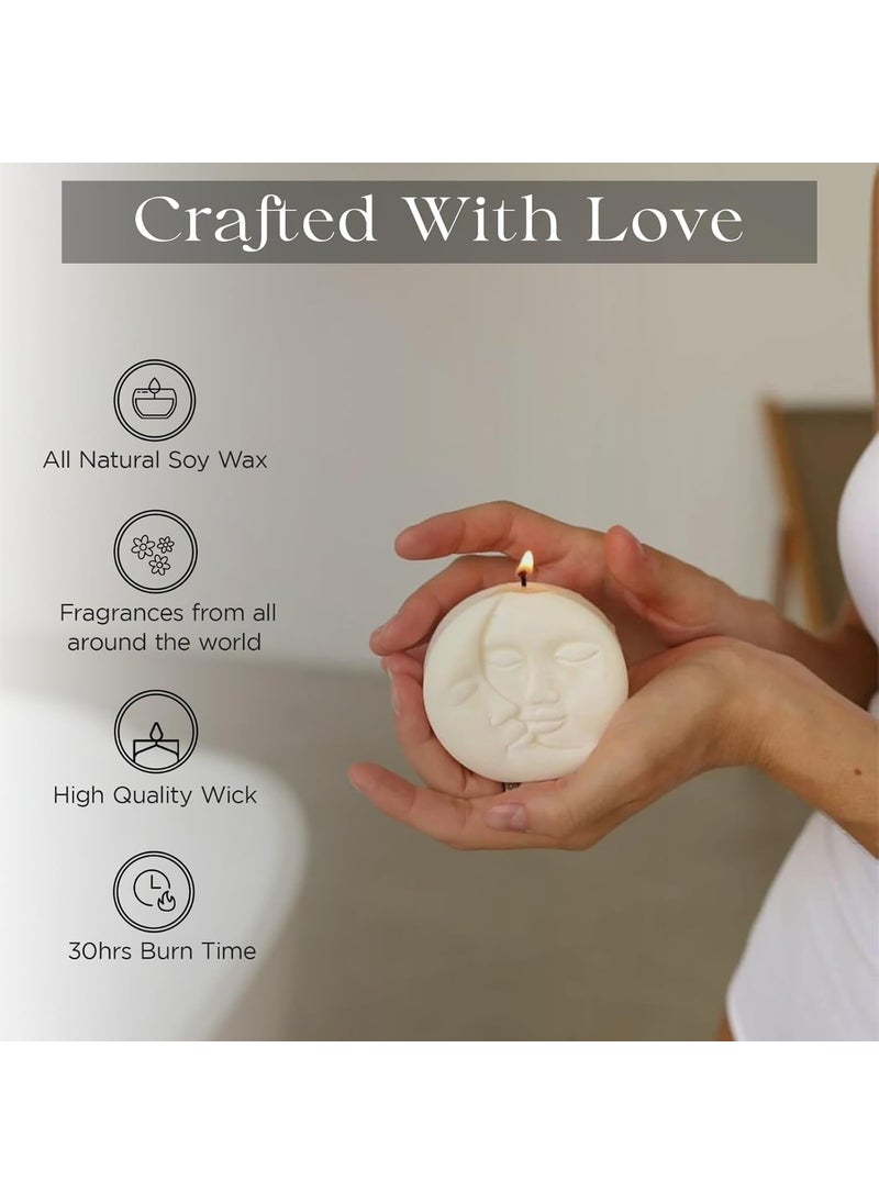 CANDLEVANNAH CANDLEVANNAH Aroma Scented Soy Wax Customize Moon Candle 80gm 3 Hrs Luxury Aroma Therapy Moon Design Scented Candles for Home Decor Gift Set Customize Colour Scent  - Image 2