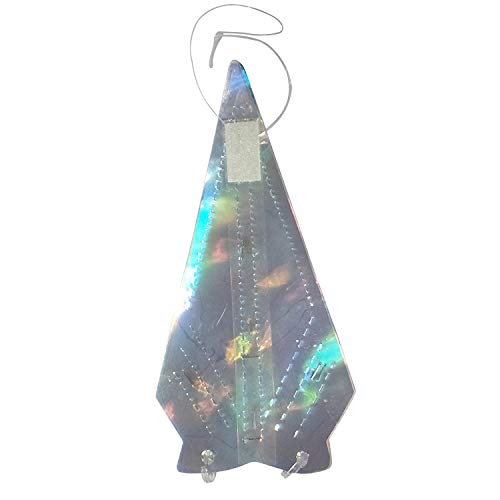 Blukey Iridescent 6 Point Star Hanging Ornament, Clear Foil Folding Decorations, Rainbow Shine Party Decor for Bridal Shower Wedding Birthday Frozen Unicorn Theme Party - Image 2