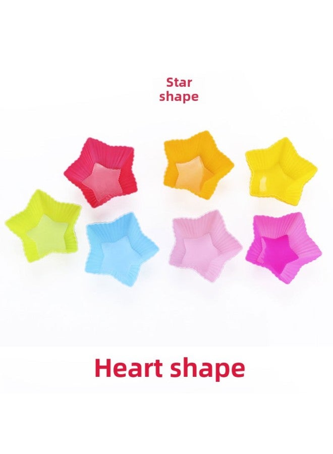 7cm Silicone Cake Pumpkin Mafen Cup Love Star Rectangular Rose Round Cake Cup Baking Mold-Specifications:Flower Type-Color:Lotus Root Powder - Image 4
