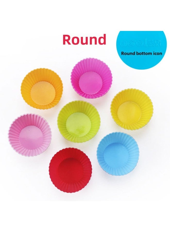 7cm Silicone Cake Pumpkin Mafen Cup Love Star Rectangular Rose Round Cake Cup Baking Mold-Specifications:Flower Type-Color:Lotus Root Powder - Image 3