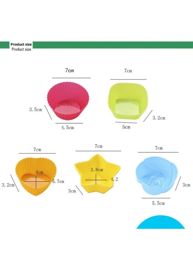 7cm Silicone Cake Pumpkin Mafen Cup Love Star Rectangular Rose Round Cake Cup Baking Mold-Specifications:Flower Type-Color:Lotus Root Powder - Image 2