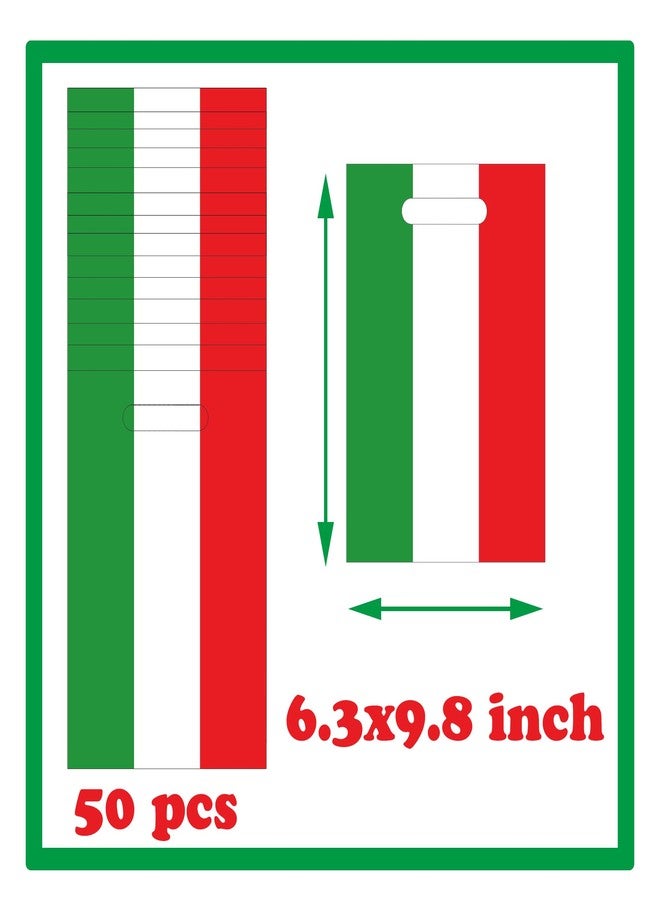 كوبا بلاي أكياس بلاستيكية من CupaPlay، ٥٠ قطعة، عليها علم إيطاليا، مثالية لحفلات الكرنفال وأعياد الميلاد، واليوم الوطني لإيطاليا، وحفلات استقبال المولود الجديد، وحفلات أعياد الميلاد. - Image 3