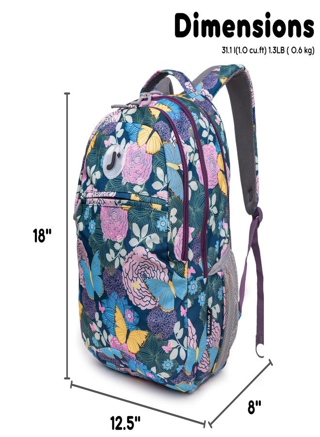 J World New York J World Cornelia Middle School Backpack for Girls. Laptop Bookbag for Women, Secret Garden - Image 4