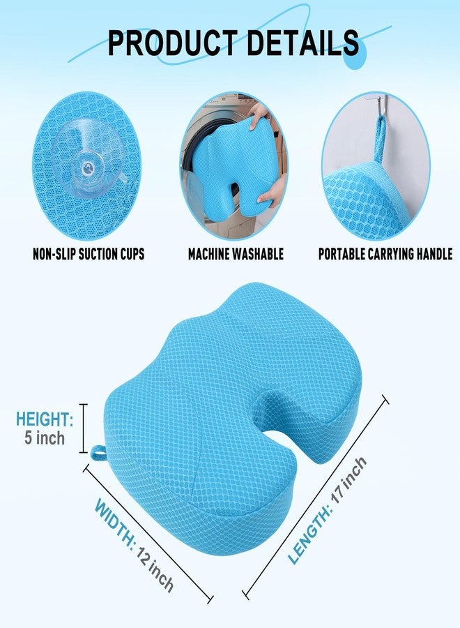 Idle Hippo Hot Tub Booster Seat, 4D Air Mesh Hot Tub Pillow with 6 Powerful Non-Slip Suction Cups, Ergonomic Booster Cushion, Quick Dry Spa Pillow Hot Tub Accessories for Adults Indoor Outdoor (Blue) - Image 5