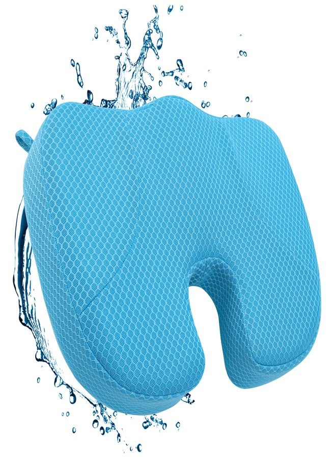Idle Hippo Hot Tub Booster Seat, 4D Air Mesh Hot Tub Pillow with 6 Powerful Non-Slip Suction Cups, Ergonomic Booster Cushion, Quick Dry Spa Pillow Hot Tub Accessories for Adults Indoor Outdoor (Blue) - Image 1