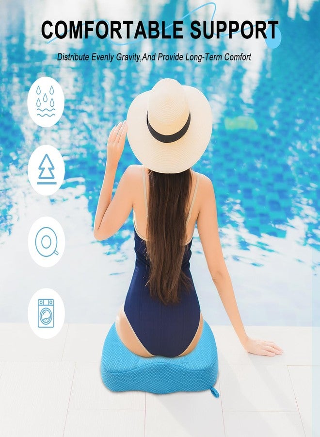 Idle Hippo Hot Tub Booster Seat, 4D Air Mesh Hot Tub Pillow with 6 Powerful Non-Slip Suction Cups, Ergonomic Booster Cushion, Quick Dry Spa Pillow Hot Tub Accessories for Adults Indoor Outdoor (Blue) - Image 2