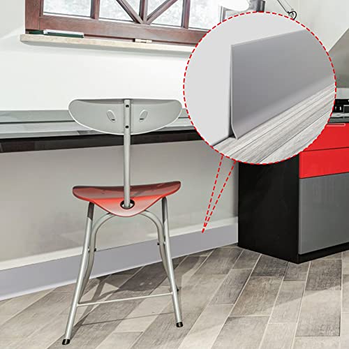 LSGCQ Flexible Baseboard Molding Trim 4 Inch x 60 Feet Self-Adhesive Vinyl Wall Base Peel and Stick Cove Base Rubber Wall Moulding Trim (Gray) - Image 3