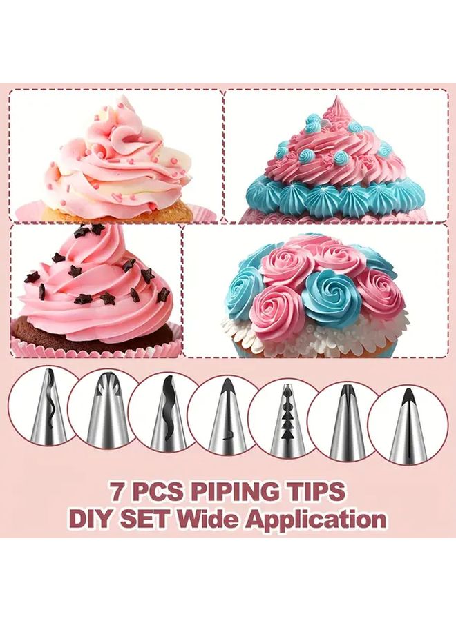 7 قطع من فوهات الكريمة الكورية ل decorating الكب كيك وتزيين الزبدة للخبز - Image 4