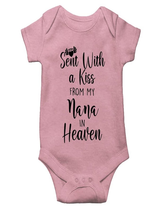 YCICIVDee Baby Bodysuit,Sent with A Kiss from My Nana in Heaven-Newborn Infant Baby Bodysuit Pink Short Sleeve 0-3 Months - Image 1