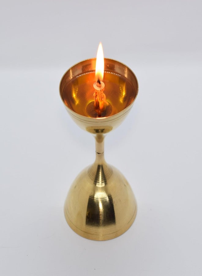 Diyas and More نحاس أخاند ضياء، حجم كبير | النحاس النقي Udupi Nanda Diya / Udupi Deep / Udupi Deepam / Udupi Vilakku / مصباح زيت Udupi | - Image 3