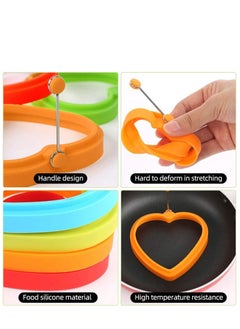 KASTWAVE Egg Ring, Fried Egg Mold, Egg Separator, Silicone Non-Stick Egg Shaper Ring with Egg and Pancake Non Stick Cooking Tool, Kitchen Cooking Tools  - Image 3