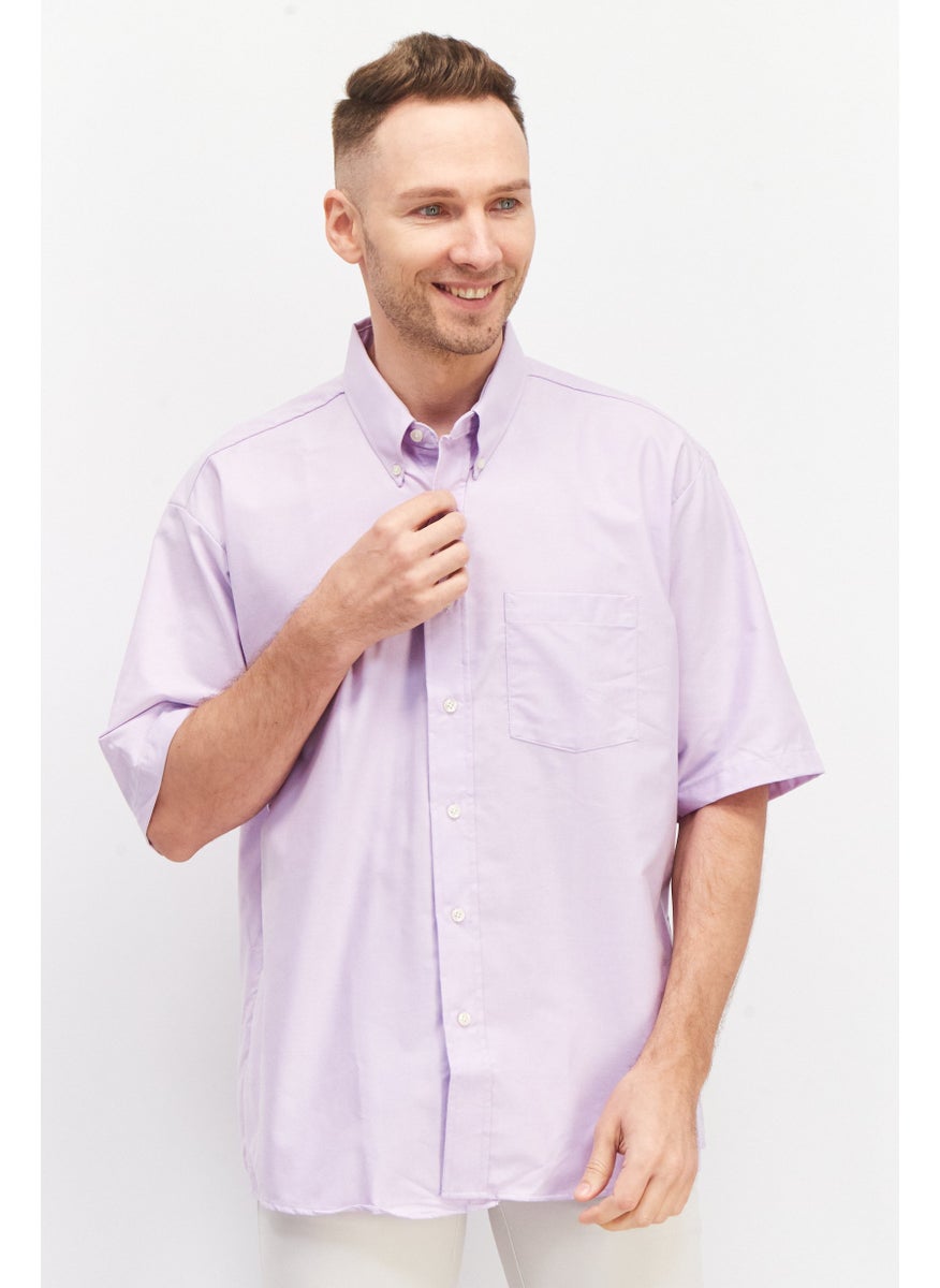 Men Regular Fit Solid Short Sleeves Casual Shirt, Lavender - pzsku/ZA270A4BB6BA20C6D872CZ/45/_/1737728156/8933b0f2-1b22-40f4-a5e4-91a4aefcea71