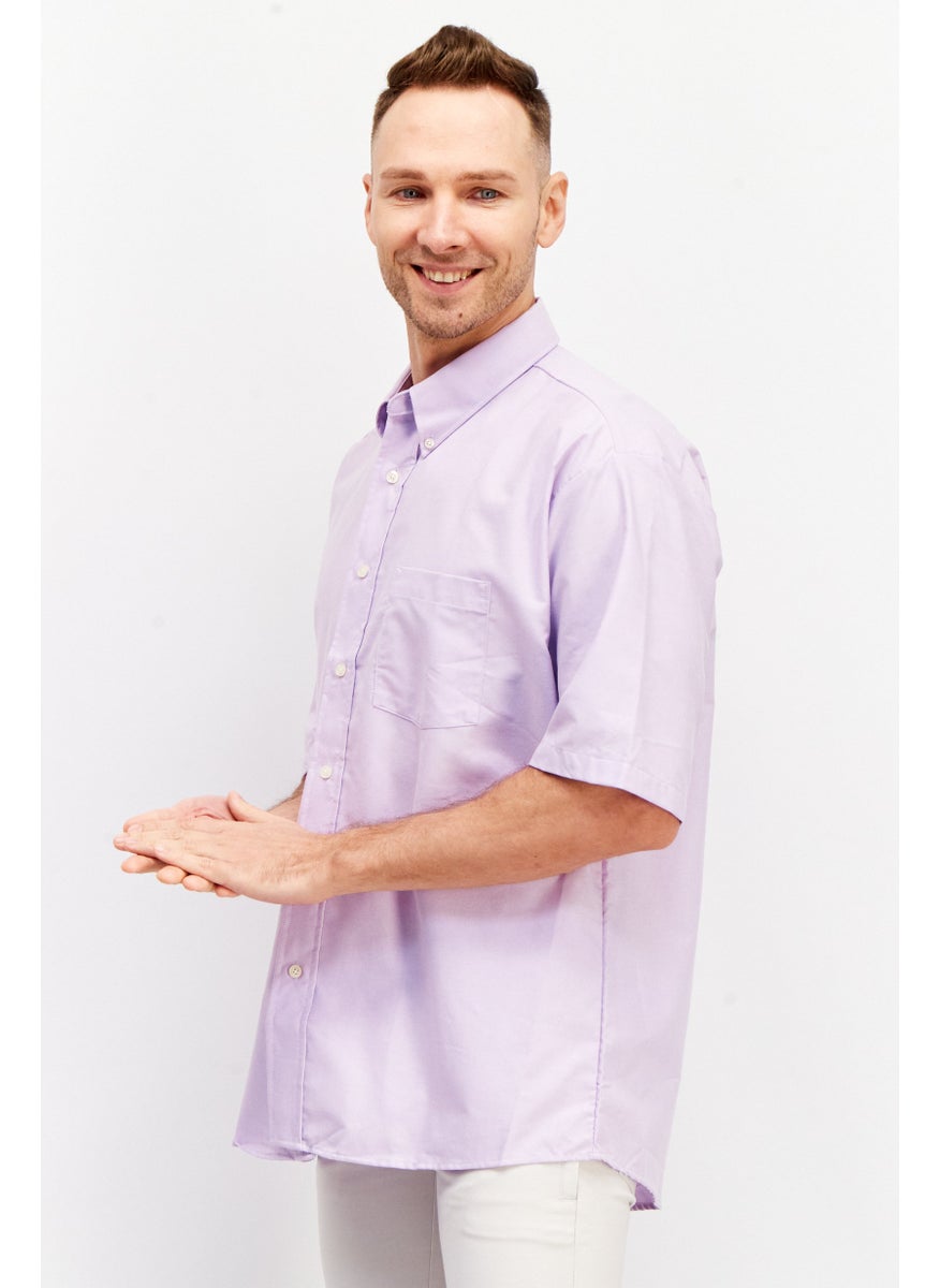 Men Regular Fit Solid Short Sleeves Casual Shirt, Lavender - pzsku/ZA270A4BB6BA20C6D872CZ/45/_/1737728158/9db1a037-f7fd-4ead-938e-6f6b143636d2