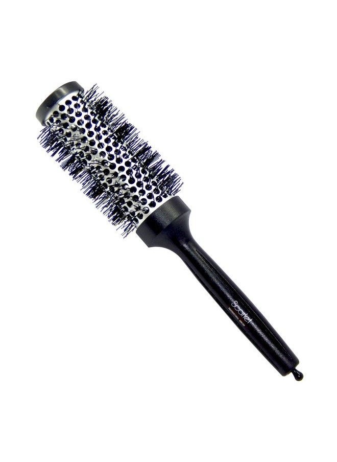 Scarlet Line Professional Medium Blow Dry Hot Curling Round Hair Styling Brush With Plastic Handle For Men N Women_Black N White_ 32 Mm  - Image 1