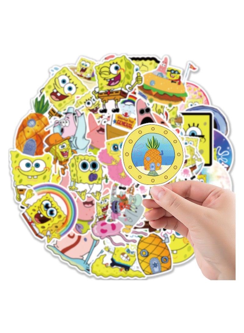 50-Piece SpongeBob SquarePants Stickers Waterproof Cartoon Vinyl Stickers for Kids - Image 5