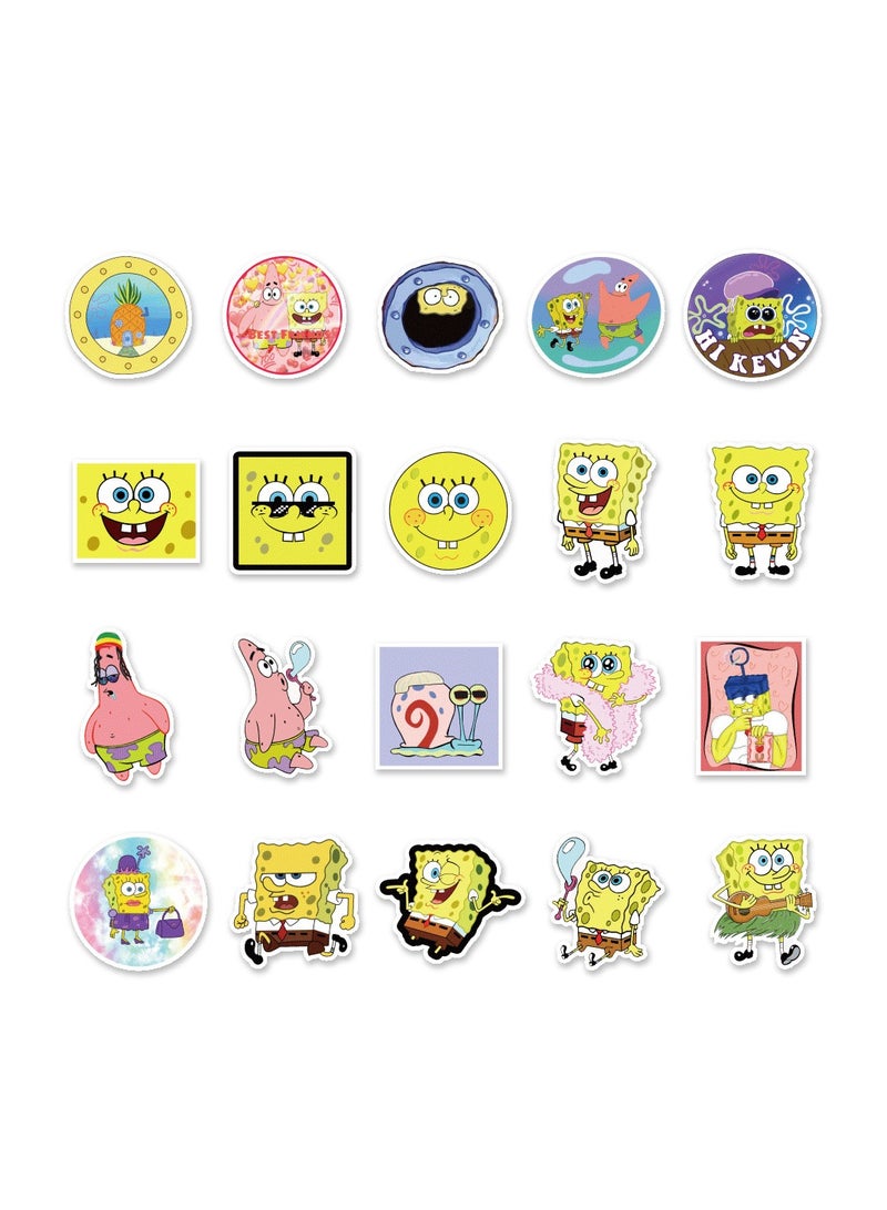 50-Piece SpongeBob SquarePants Stickers Waterproof Cartoon Vinyl Stickers for Kids - Image 4