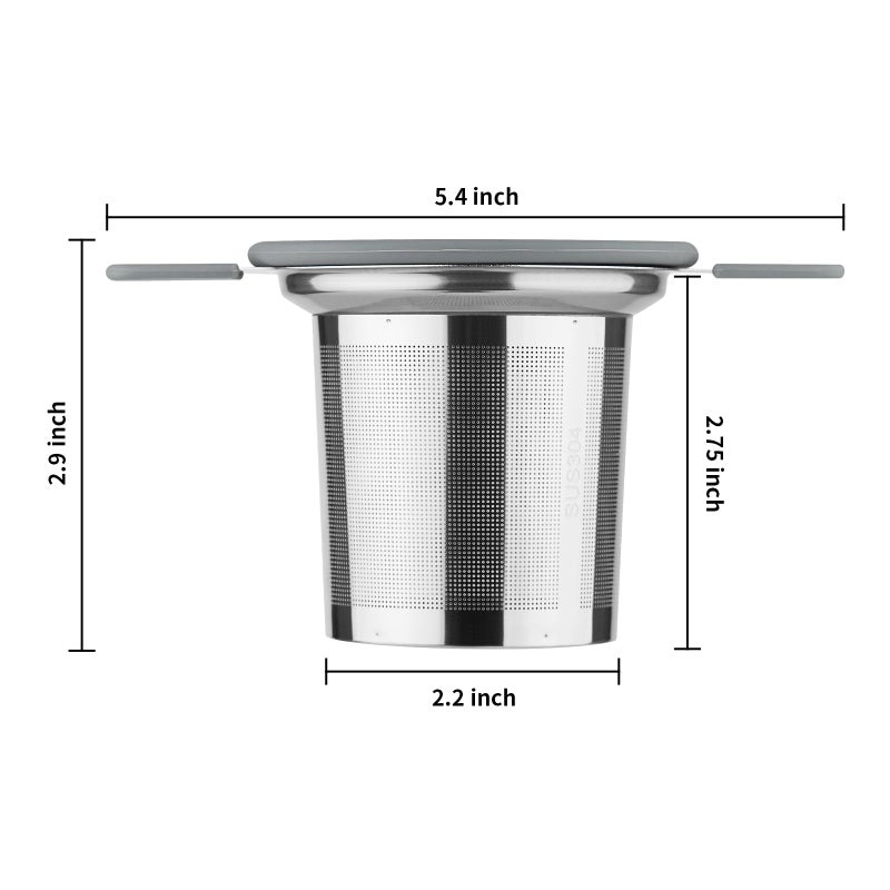 Ohtomber Tea Infuser Strainers, Stainless Steel Loose Leaf Tea Strainer Stepper with Heat Proof Double Handles, Extra Fine Mesh Ball Infusers, Diffuser Holder Filter for Mugs - Image 2