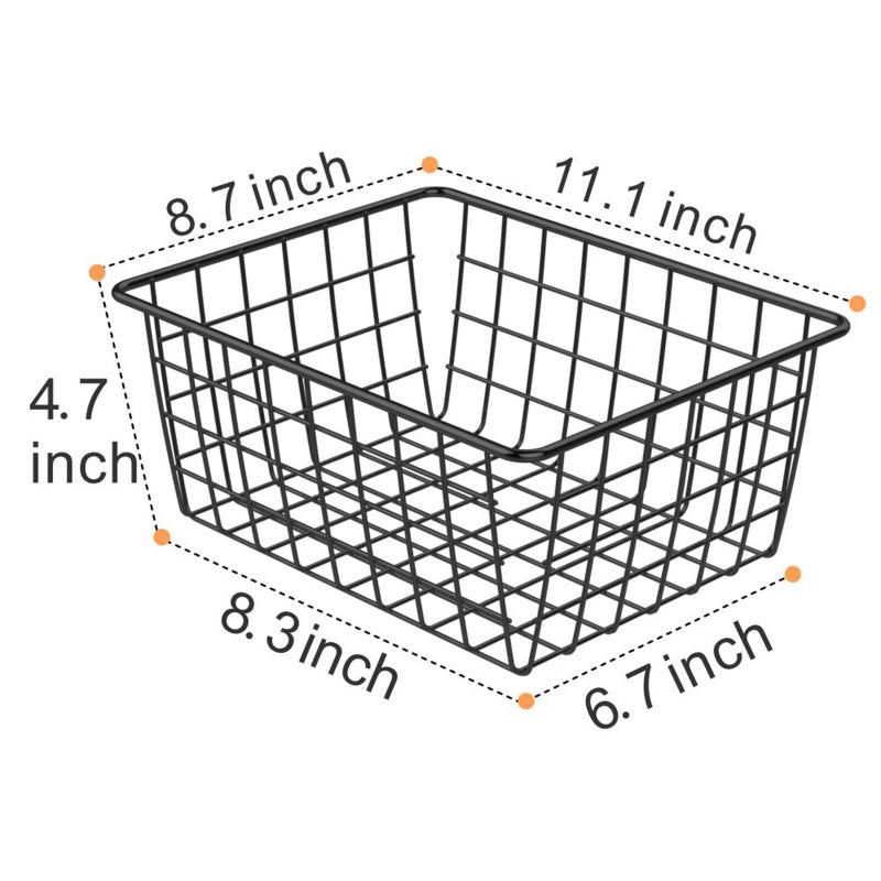 iSPECLE Pantry Organizer  iSPECLE 4 Pack Small Pantry Organizers and Storage with Handles  Sorting Storage Easy Access Durable Wire Basket for Pantry  Black - Image 2