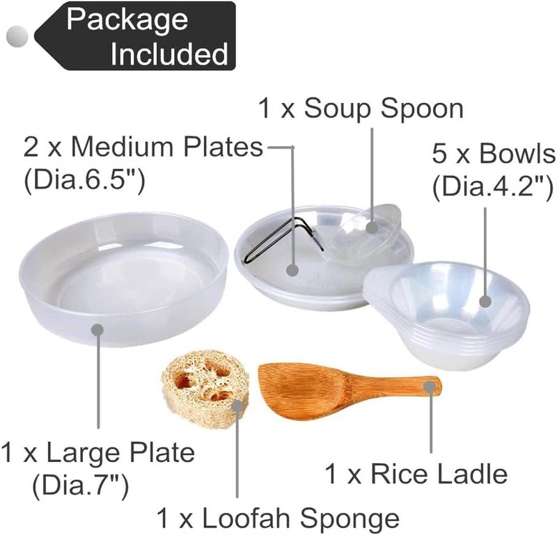 DPCR Camping Cooking Mess Kit, Lightweight Hiking Portable Cookware Set with Mesh Bag, Nonstick Aluminum Cooking Kit, Pot Pan Kettle Backpacking Mess Kit with Bowls (4-5 Person) - Image 3