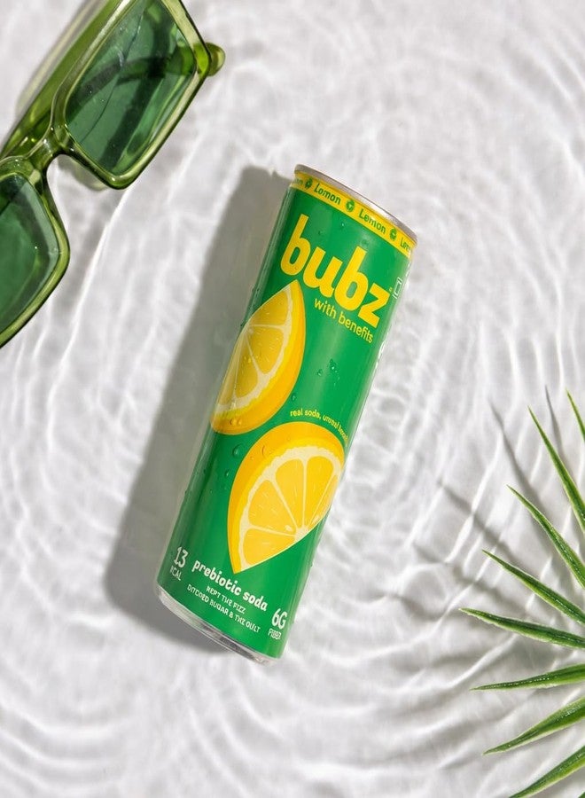 Bubz Lemon Prebiotic Soda | 6g Prebiotic Fiber | 0g Added Sugar | Naturally Sweetened by Monk Fruit | 13 Kcal per can only | Pack of 6 (250ml) - Image 2