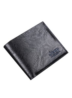 Jeep Short Bifold Synthetic Leather Wallet With Credit Card Holder Black  - Image 1